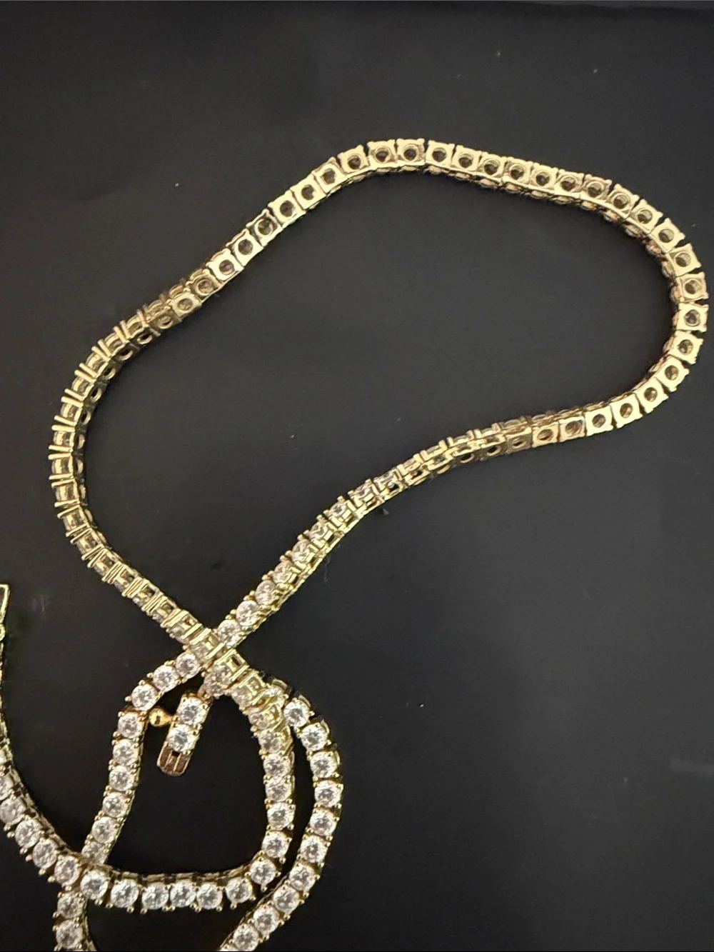 Adina Eden 3mm Gold Brass and CZ Tennis Necklace 16 inch